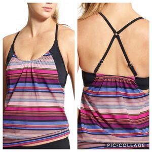 Athleta Capri Stripe Blousy Tankini Sz 32B/C